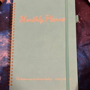 Teal Monthly Planner with Gold Accents